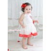 Father's Day White & Red LOVE Trimmed Halter Dress & Sparkle Rhinestone I Love Dad LP213